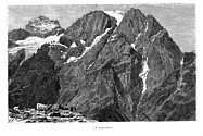 Alpes du Dauphiné, Debriges : gravure : Le Pelvoux