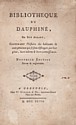 Titre : Bibliothèque du Dauphiné, Guy Allard et P.-V. Chalvet