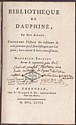 Bibliothèque du Dauphiné : titre
