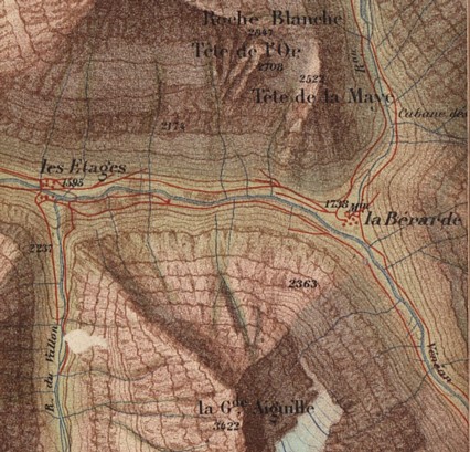 Carte topographique du massif du Mont-Pelvoux