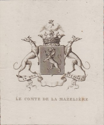 Comte de la Mazelière : ex-libris