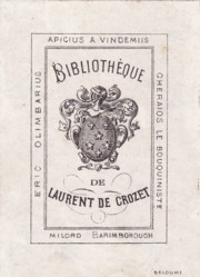 Ex-libris Laurent de Crozet