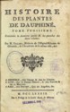 Histoire des plantes de Dauphiné, Dominique Villars : titre tome III, 2eme partie