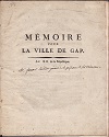 Mémoire pour la ville de Gap, Blanc, Pierre-Antoine Farnaud : faux titre