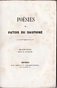 Poésies en patois du Dauphiné : titre